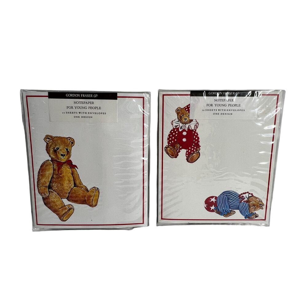 GORDON FRASER Vintage Teddy Bear Notepaper Stationery Set Lot 2